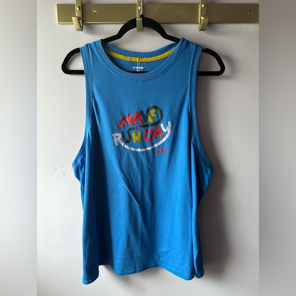 NWT Brooks Heather Bluetiful “Have a Runday” Graphic Tank Top Size XXL - Picture 1 of 9
